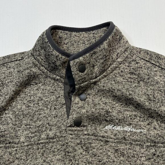 Eddie Bauer Radiator Fleece Snap Pullover Mens Small Gray Mock Neck Sweater Warm - Picture 6 of 7